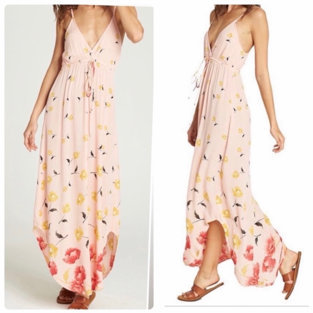 Billabong Like Minded Peaches floral maxi dress